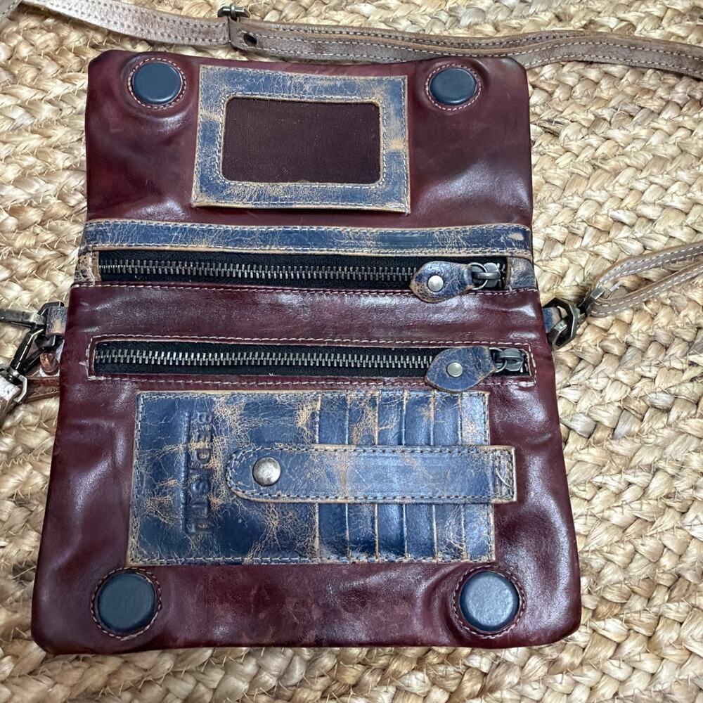 BED STU Cadence 3 In 1 Wallet- Clutch- Crossbag 100% Vegetable Tan Leather-NWOT - Picture 5 of 7